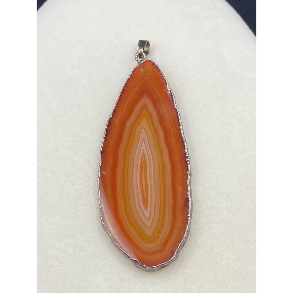 Natural orange agate pendant